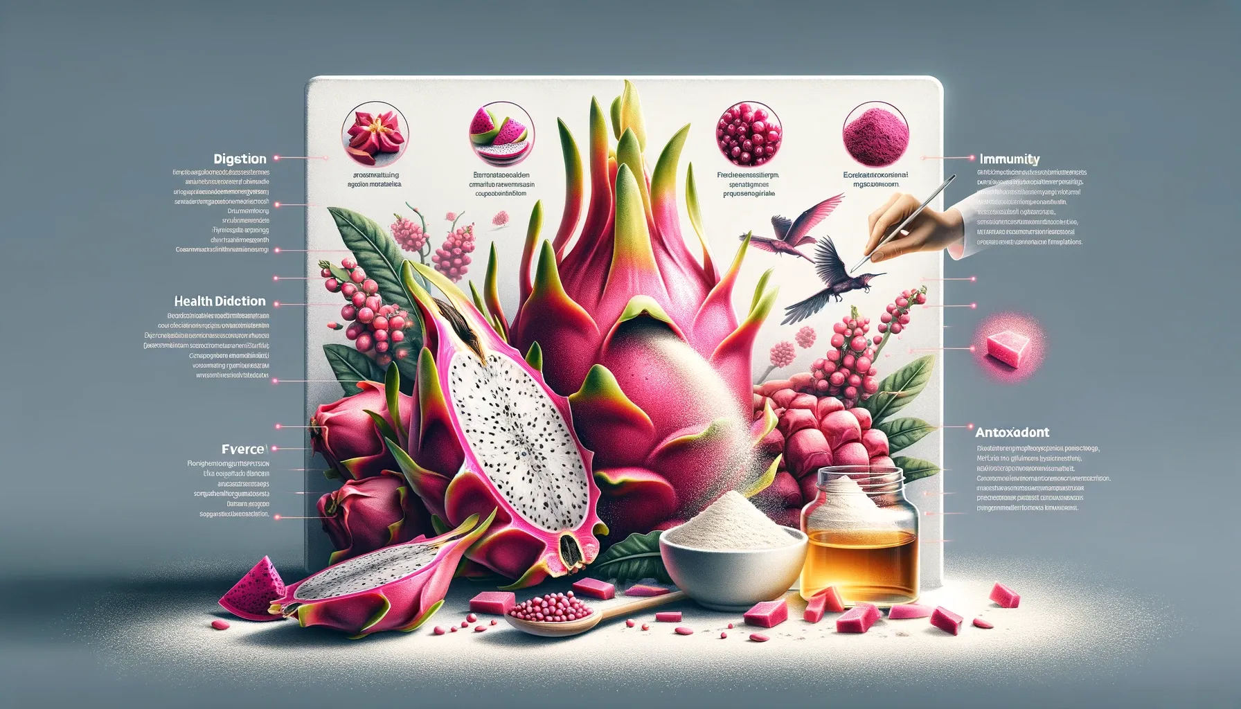 Medicinal value and efficacy of dragon fruit powder