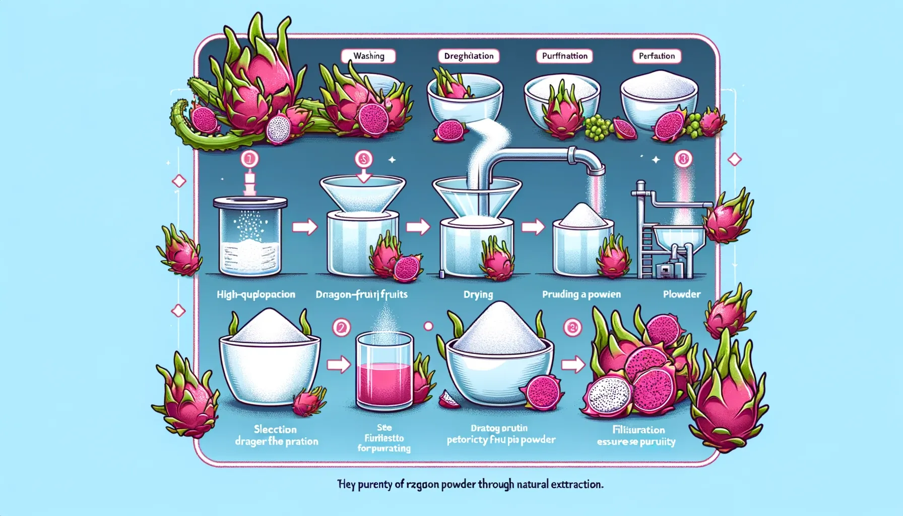 Natural Extraction: Key Steps to Improve the Purity of Dragon Fruit Powder